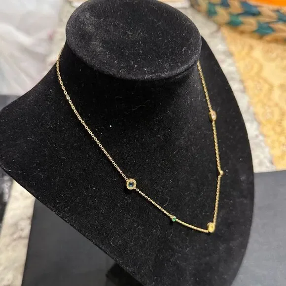 Nordstrom Gold Necklace with Gem Details - Picture 4 of 7